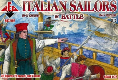 Red Box Figures 72107 1/72 Italian Sailors in Battle XVI-XVII Century (36 w/4 Guns)