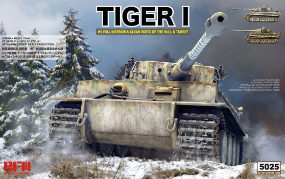 Rye Field Models 5025 1/35 German Tiger I PzKpfw VI Ausf E SdKfz 181 Early Production Heavy Tank w/Full Interior & Workable Track Links