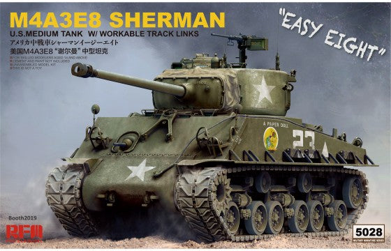 Rye Field Models 5028 1/35 US Sherman M4A3E8 Medium Tank w/Workable Track Links