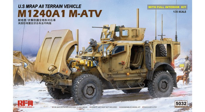 Rye Field Models 5032 1/35 US M1240A1 M-ATV MRAP All-Terrain Vehicle w/Full Interior