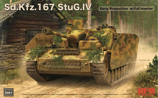 Rye Field Models 5061 1/35 SdKfz 167 StuG IV Early Production Tank w/Full Interior & Workable Track Links