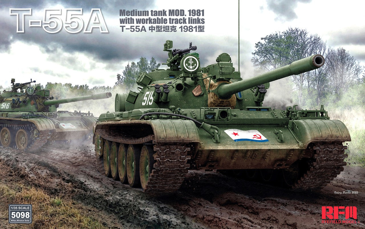 Rye Field Models 5098 1/35 T55A Mod 1981 Medium Tank w/Workable Track Links