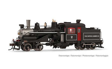 Rivarossi HR2882 HO Scale 2-Truck Heisler - Standard DC -- The Curtiss Lumber Co. 2 (black, graphite, white, red)
