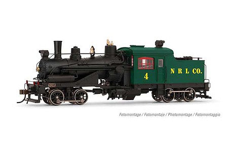Rivarossi HR2883 HO Scale 2-Truck Heisler - Standard DC -- Northern Redwood Lumber Company 4 (black, green, yellow, red)