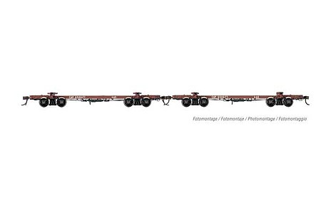 Rivarossi HR6539 HO Scale Skeleton Log Car 2 Pack - Ready-to-Run -- Pickering Lumber Corp. 143, 145 (Boxcar Red)
