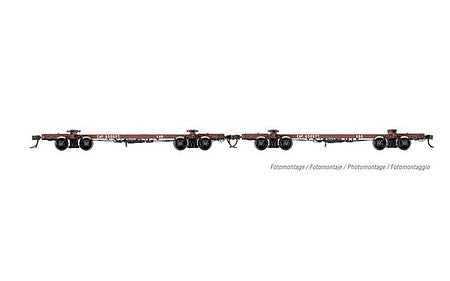 Rivarossi HR6540 HO Scale Skeleton Log Car 2 Pack - Ready-to-Run -- Pickering Lumber Corp. 148, 155 (Boxcar Red)