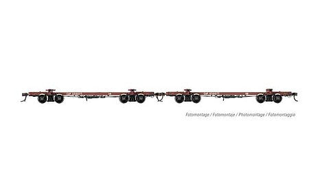 Rivarossi HR6541 HO Scale Skeleton Log Car 2 Pack - Ready-to-Run -- The Curtiss Lumber Co. 14, 15 (Boxcar Red)