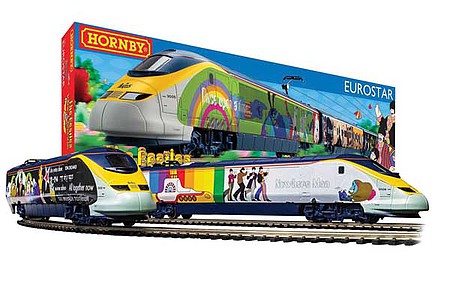 Rivarossi R1253 HO Scale The Beatles Yellow Submarine Eurostar Train Set - Standard DC -- 4-Car Eurostar Passenger Train, Track, Power Pack