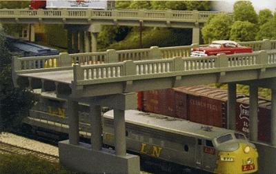 Rix Products 101 HO Scale Vintage Highway Overpass -- Kit - Scale 50' 15.2m