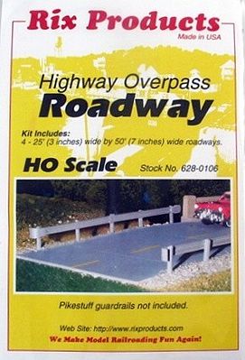 Rix Products 106 HO Scale Roadway -- 50' 15.2m Sections pkg(4)