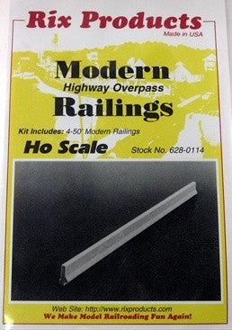 Rix Products 114 HO 50' Modern Highway Overpass Railings (4)