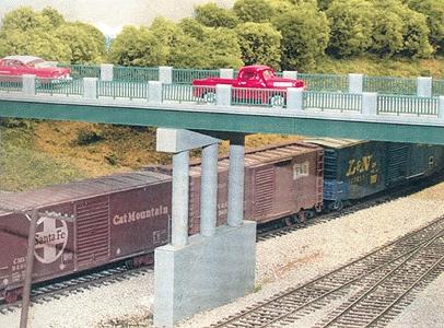 Rix Products 122 HO Scale Wrought Iron Highway Overpass w/Adjustable Piers -- 50' w/Pier