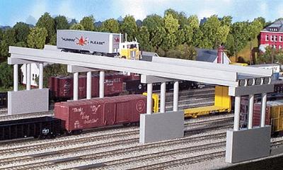 Rix Products 163 N Scale Modern Highway Overpass with 4 Piers -- Deck Scale Length: 150' 45.7m