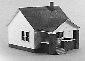 Rix Products 203 HO Scale One-Story House w/Side Porch -- Kit - 3-1/2 x 3-7/8" 9 x 9.9cm