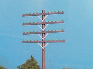 Rix Products 31 HO Scale Railroad Telephone Pole Crossarms Only - Brown Plastic -- Set of 72; Fits #628-30, or -40 (Both sold separately)