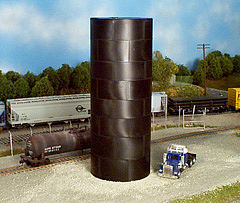 Rix Products 502 HO Scale Flat Top Water/Oil Tank -- Kit - Scale Height 60' 18.3m