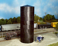 Rix Products 505 HO Scale Peaked Top Water/Oil Tank -- Kit - Scale Height 60' 18.3m