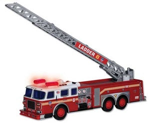 Realtoy 8801 FDNY Fire Ladder Truck w/Lights & Sound, 13" Long (Plastic)