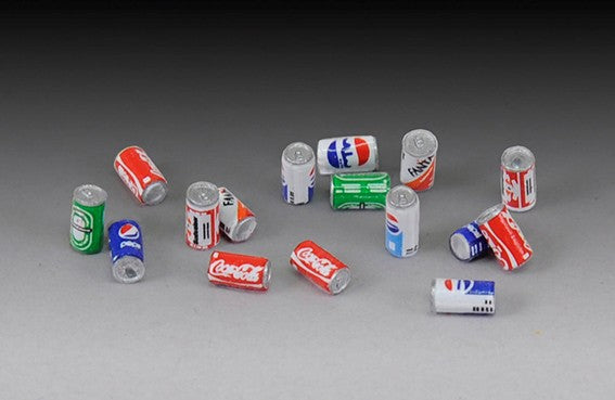 Royal Model 713 1/35 Soda Cans: 16 good & 16 dented (Resin w/Decals)