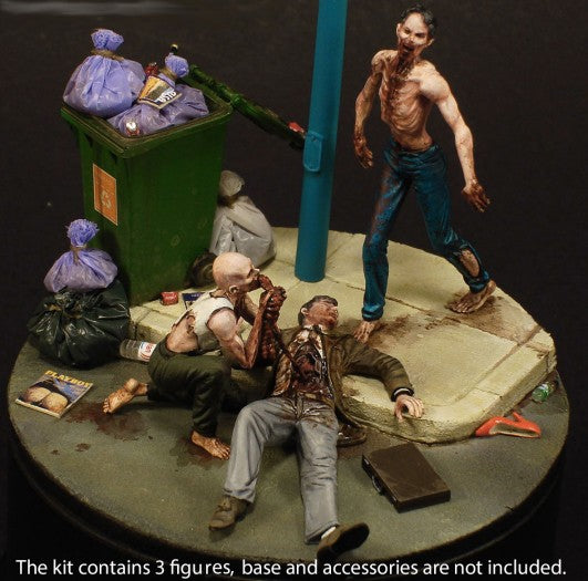 Royal Model 778 1/35 Night of the Living Dead Diorama (2 Zombies, Dead Man, Base) (Resin)