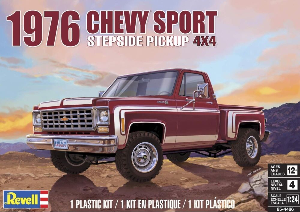 Revell Monogram 4486 1/24 1976 Chevy Sport Stepside 4x4 Pickup Truck