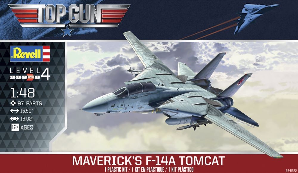 Revell Monogram 5872 1/48 Top Gun Classic: F14A Tomcat Aircraft 