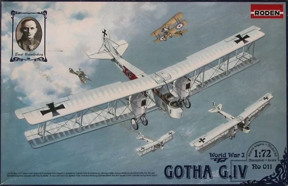 Roden 11 1/72 Gotha G IV WWI German BiPlane Bomber