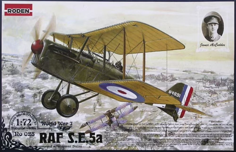 Roden 23 1/72 SE5a RAF BiPlane Fighter w/Hispano Suiza Engine