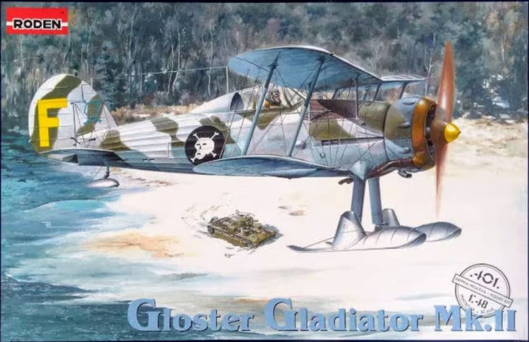 Roden 401 1/48 Gloster Gladiator MkII BiPlane Fighter w/Skis