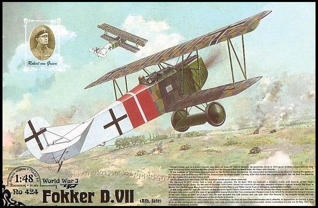 Roden 424 1/48 Fokker D VII (Alb Late) WWI German BiPlane Fighter