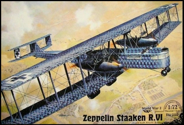 Roden 50 1/72 Zeppelin Staaken R VI Heavy WWI German BiPlane Bomber