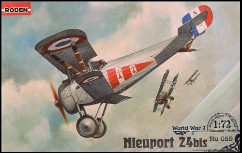 Roden 59 1/72 Nieuport 24bis WWI BiPlane Fighter