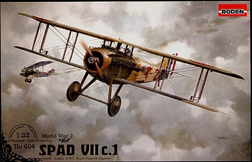 Roden 604 1/32 Spad VII CI Early WWI Main French BiPlane Fighter