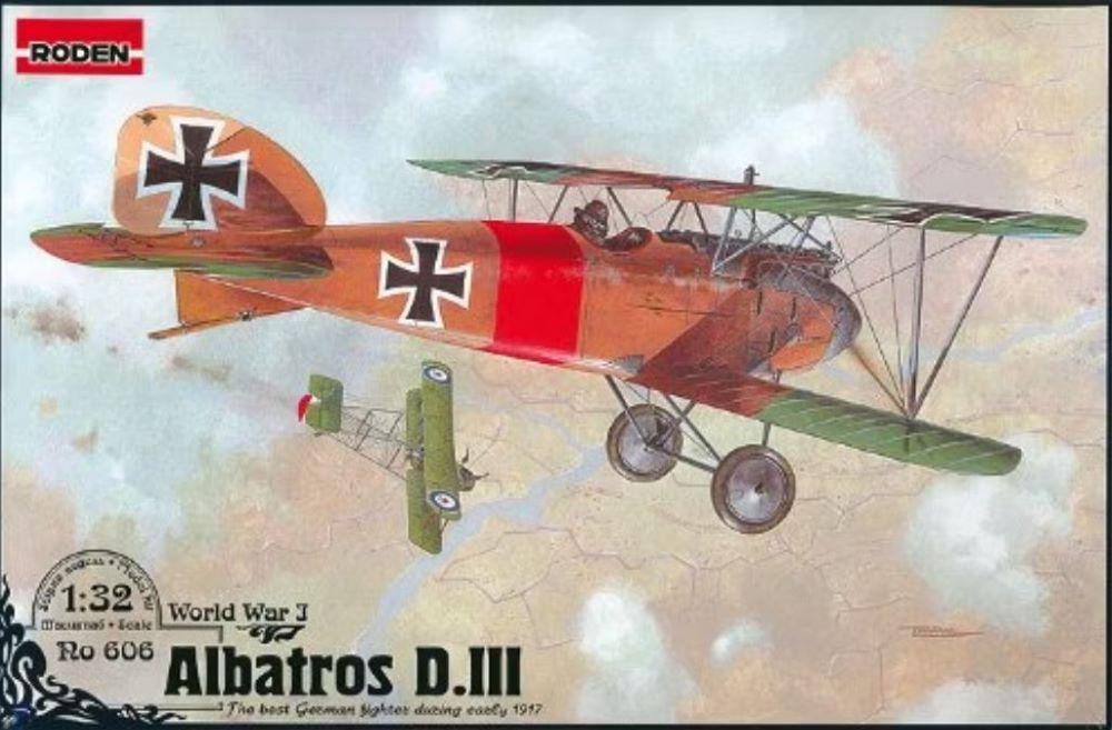 Roden 606 1/32 Albatros D III WWI German BiPlane Fighter