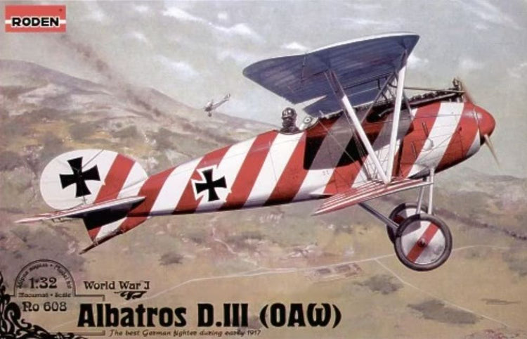 Roden 608 1/32 Albatros D III OAW WWI German BiPlane Fighter