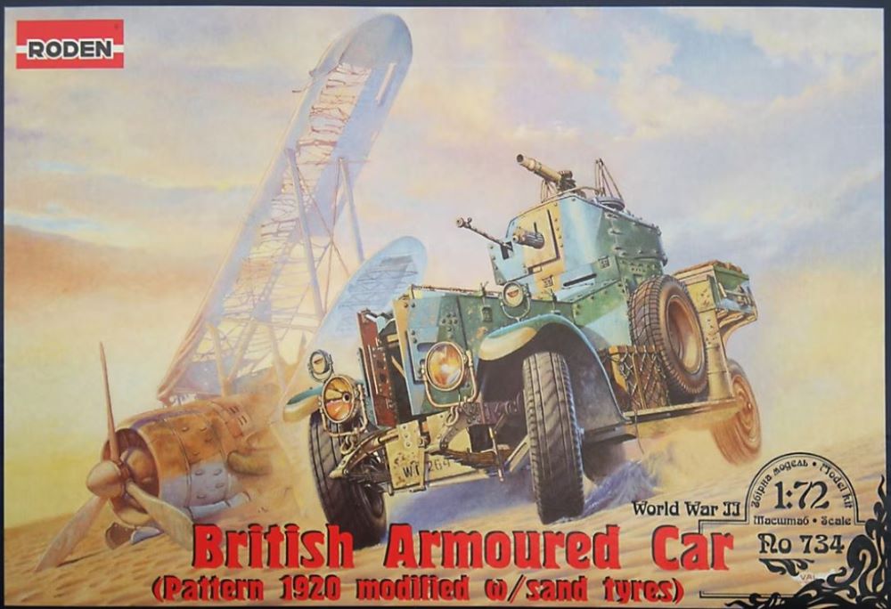 Roden 734 1/72 Pattern 1920 Modified WWII British Armored Car w/Sand Tires
