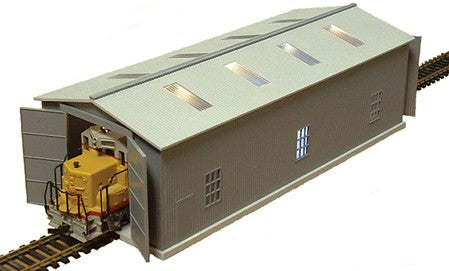 Railtown Models 3912 N Scale Run-Through Locomotive Maintenance Shed w/Lights & Welding Effects -- Kit - 5-1/8 x 2-1/8 x 1-3/4" 13 x 5.4 x 4.5cm, 12V AC or DC