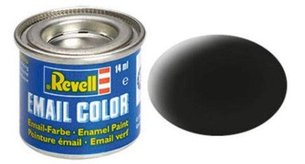 Revell 32108 14ml Enamel Black Mat Tinlets (6/Bx)