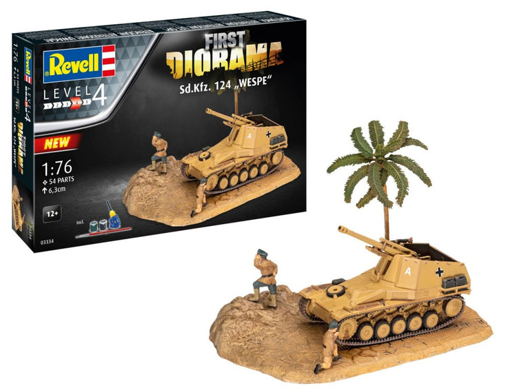 Revell 3334 1/76 SdKfz 124 Wespe Tank Diorama Set w/paint & glue