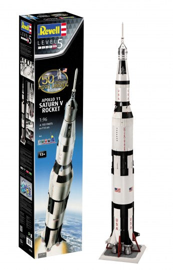 Revell 3704 1/96 Apollo 11 Saturn V Rocket 50th Anniversary w/paint & glue