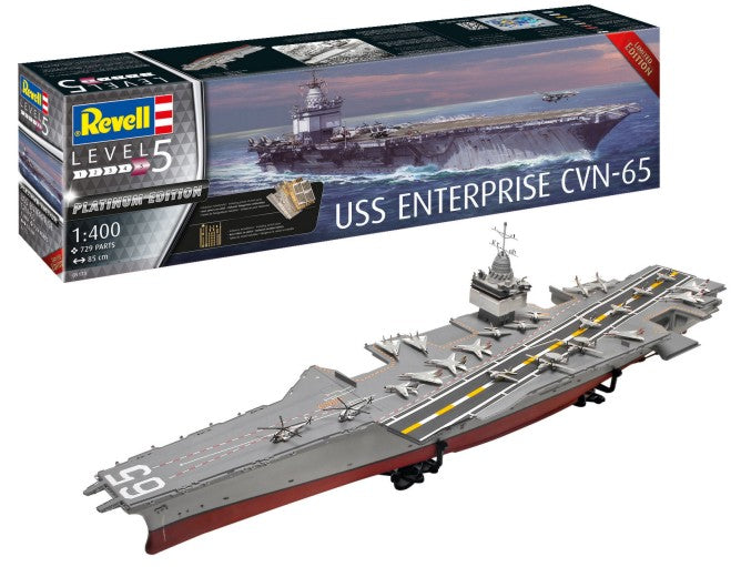Revell 5173 1/400 USS Enterprise CVN65 Nuclear Powered Aircraft Carrier Platinum Limited Edition (D)