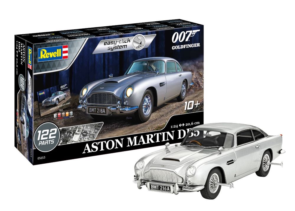 Revell 5653 1/24 James Bond Aston Martin DB5 Car from Goldfinder Movie w/paint & glue (Snap)