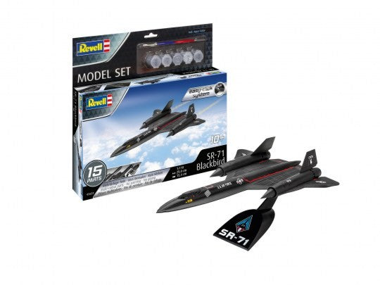 Revell 63652 1/110 SR71 Blackbird Stealth Jet (Snap) w/paint & glue
