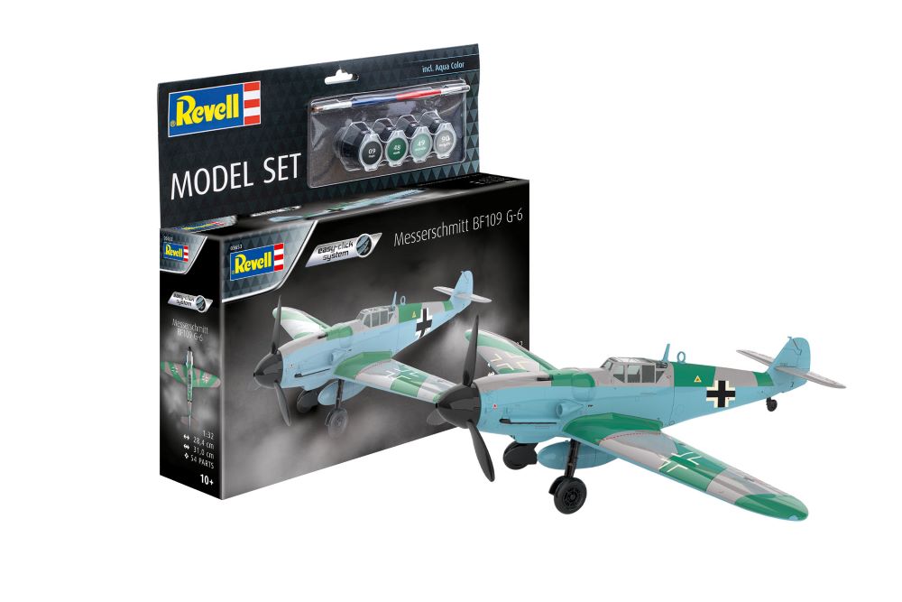 Revell 63653 1/48 Messerschmitt Bf109G6 Fighter (Snap) w/paint & glue (New Tool)