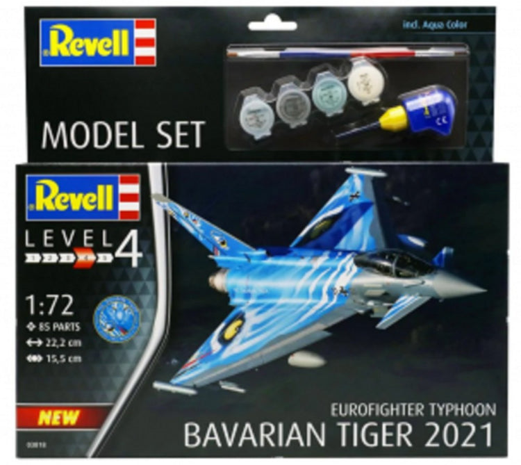 Revell 63818 1/72 Eurofighter Typhoon Bavarian Tiger 2021 Aircraft w/paint & glue