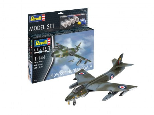Revell 63833 1/144 Hawker Hunter FGA9 Fighter w/paint & glue