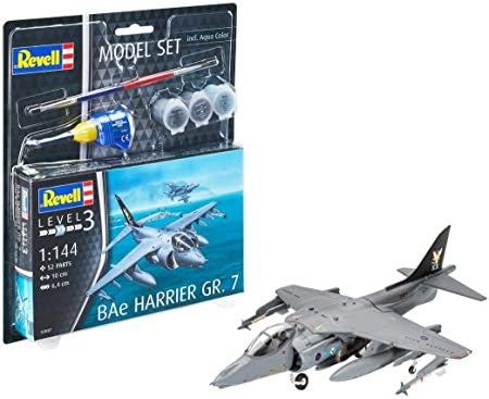 Revell 63887 1/144 BAe Harrier Gr7 Aircraft w/paint & glue (D)