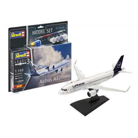 Revell 63942 1/144 Airbus A320 Neo Lufthansa Airliner w/paint & glue