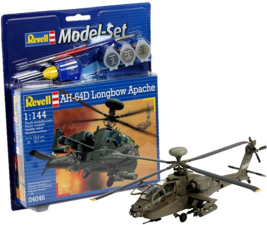 Revell 64046 1/144 AH64D Longbow Apache Helicopter w/paint & glue