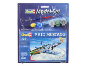 Revell 64148 1/72 P51D Mustang Fighter w/paint & glue